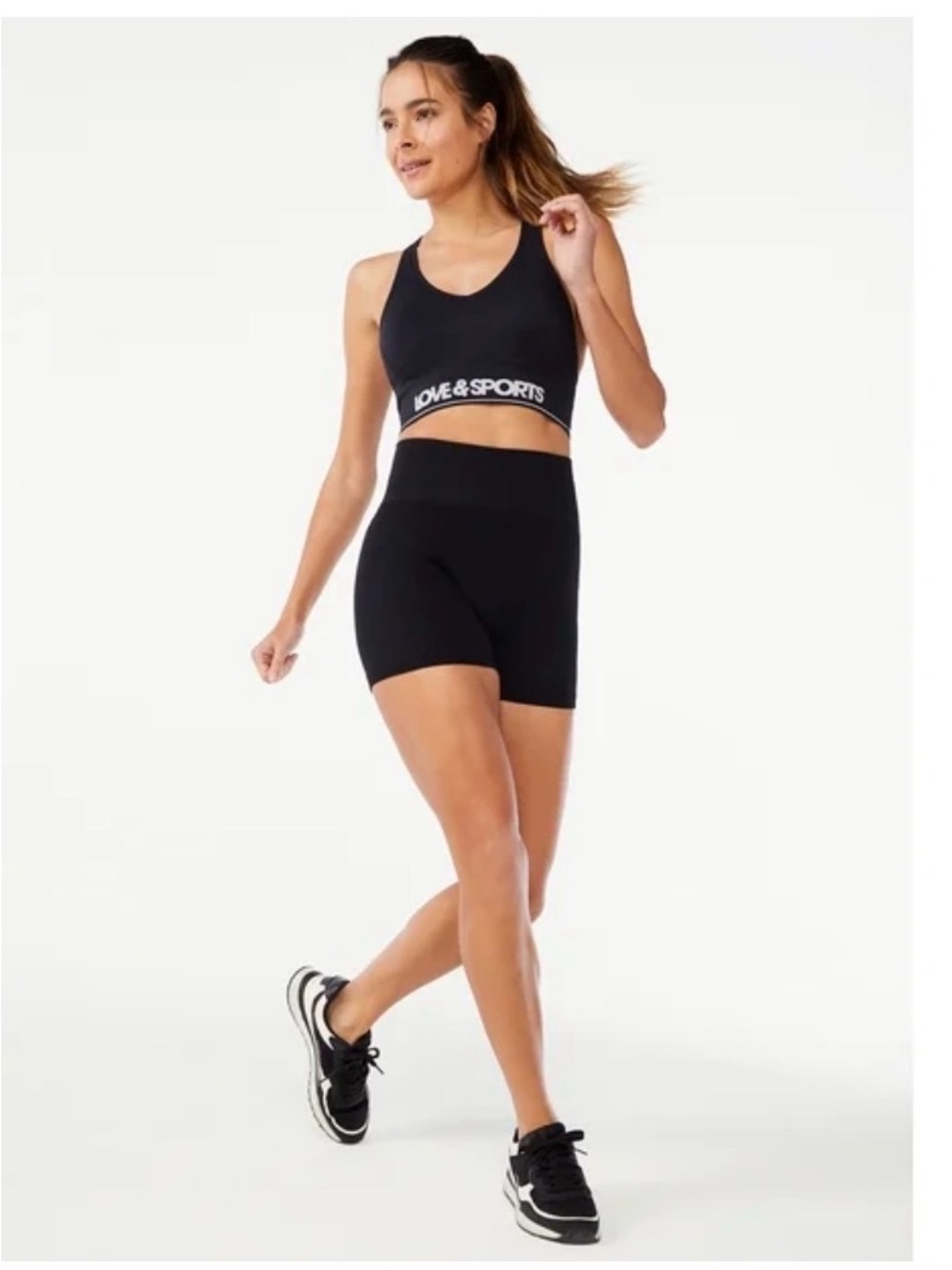 Love & Sports Women's Seamless Black Bike athletic Shorts, 5inch, Medium